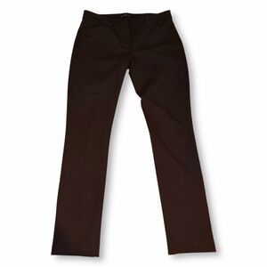 Eileen Fisher Brown Stretch Slim Fit Tailored Pants Sz 8